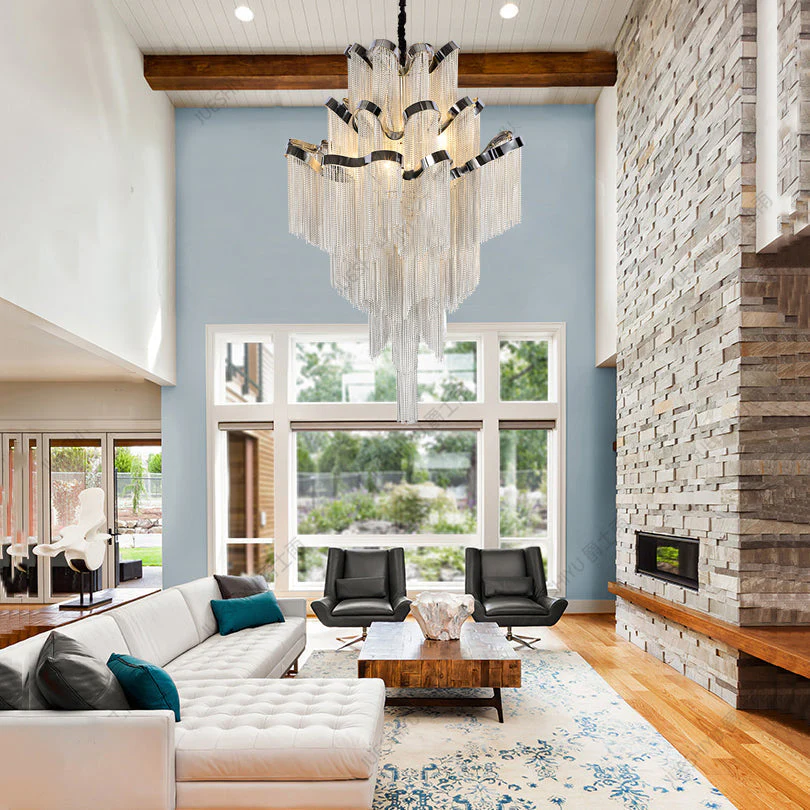Gladys Aluminum Chain Tassel Stream Chandelier - Image 4