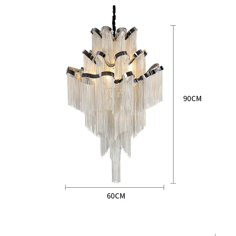 Gladys Aluminum Chain Tassel Stream Chandelier - Image 5