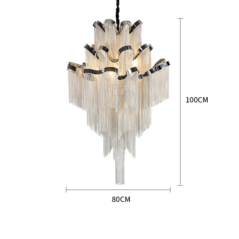 Gladys Aluminum Chain Tassel Stream Chandelier - Image 6