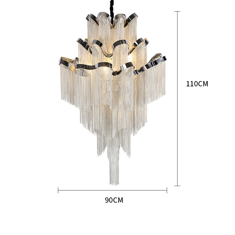Gladys Aluminum Chain Tassel Stream Chandelier - Image 7