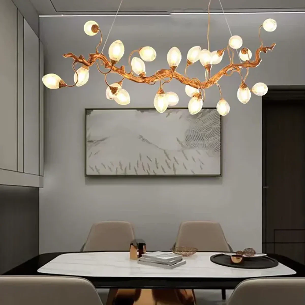 Art Clear Elegance Bubble Branch Linear Chandelier - Image 4