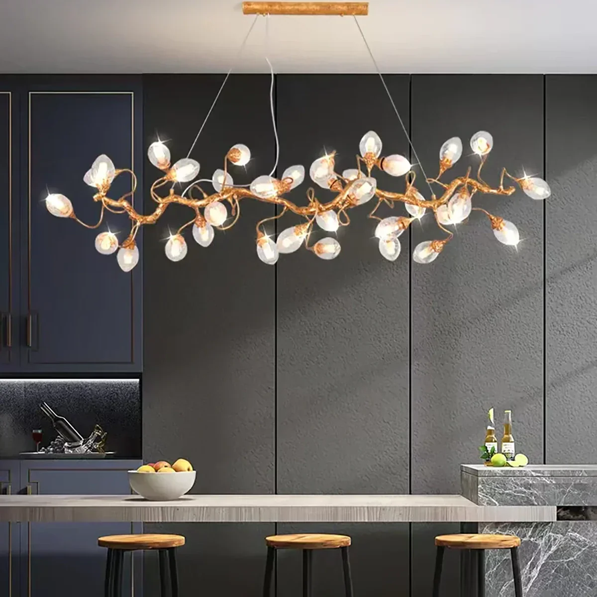 Art Clear Elegance Bubble Branch Linear Chandelier - Image 7