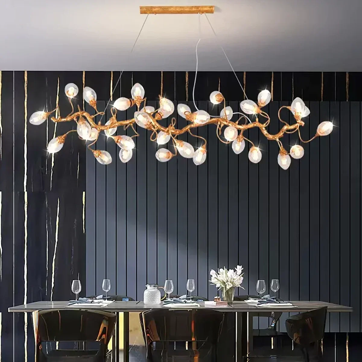 Art Clear Elegance Bubble Branch Linear Chandelier - Image 8