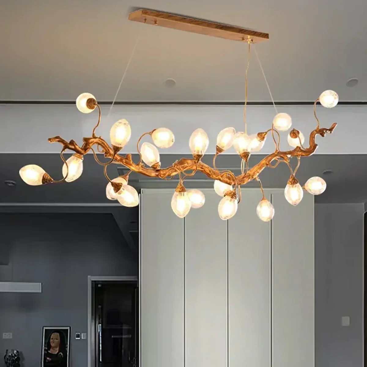 Art Clear Elegance Bubble Branch Linear Chandelier - Image 9