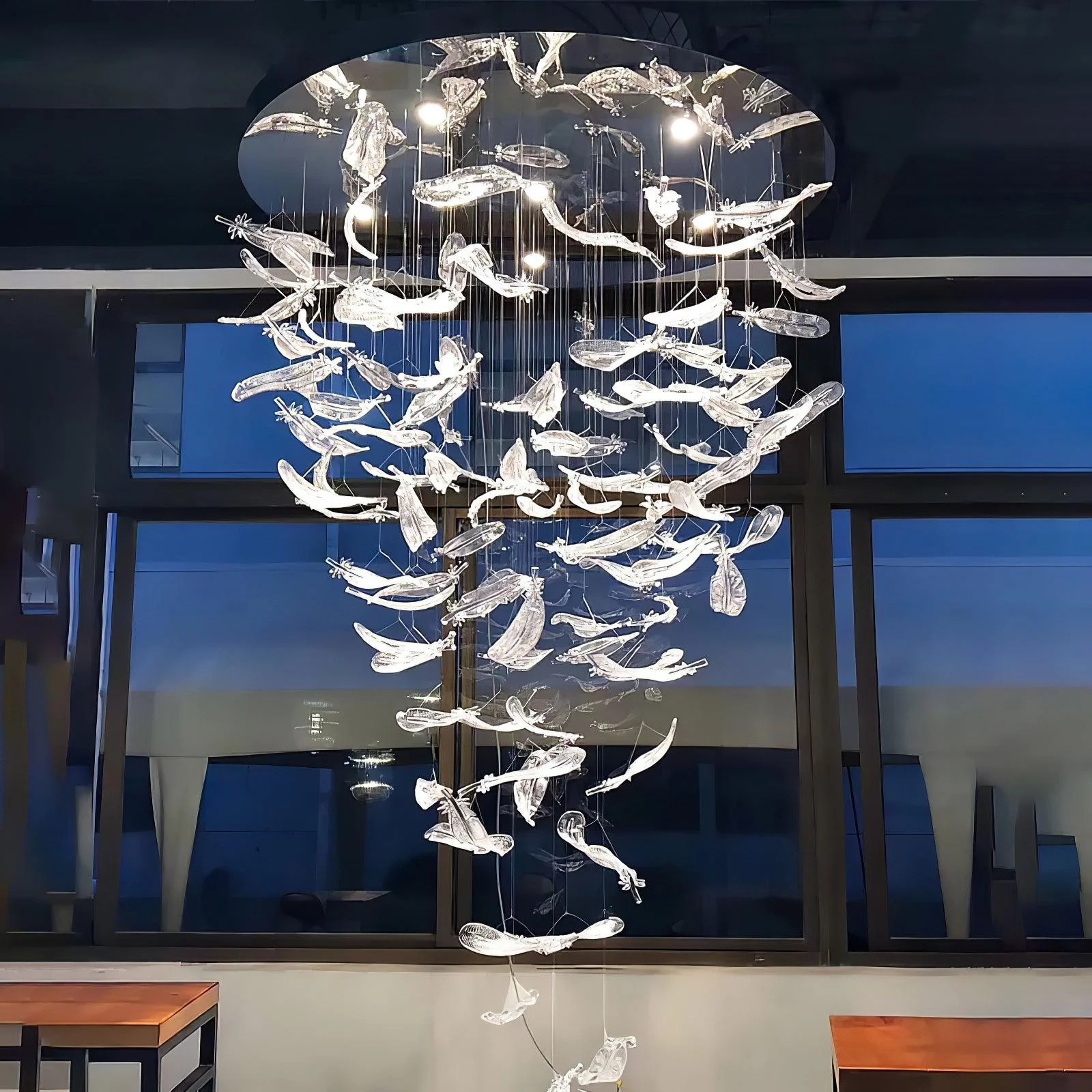 Galaxy Glass Feathers Flying Chandelier - Image 12