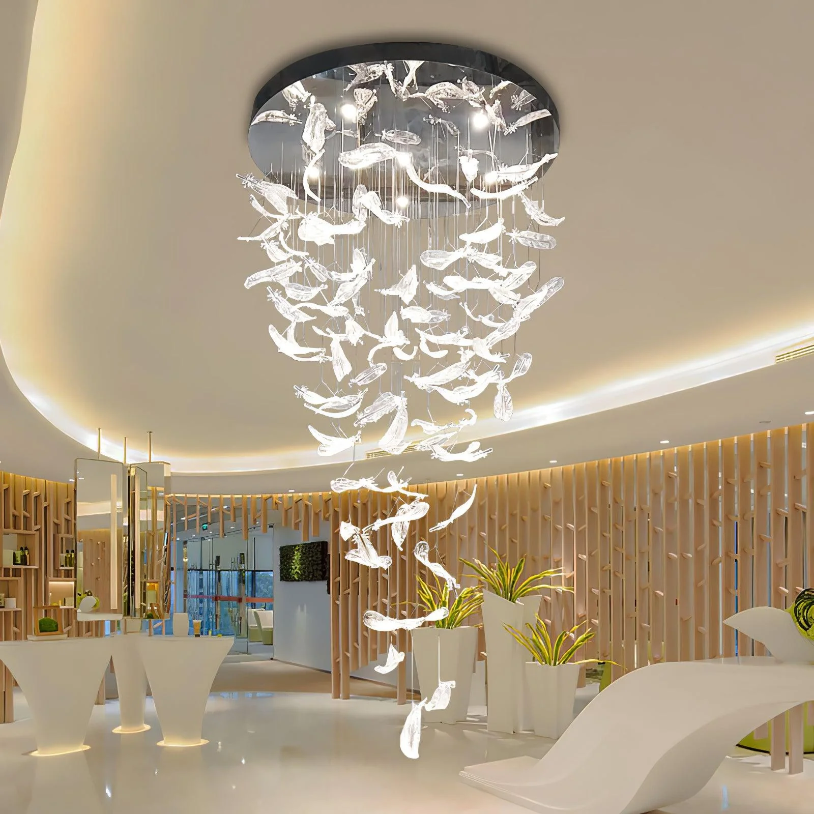 Galaxy Glass Feathers Flying Chandelier - Image 15
