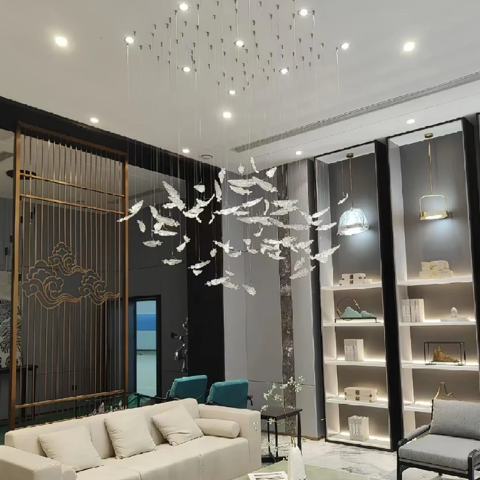 Galaxy Glass Feathers Flying Chandelier - Image 20