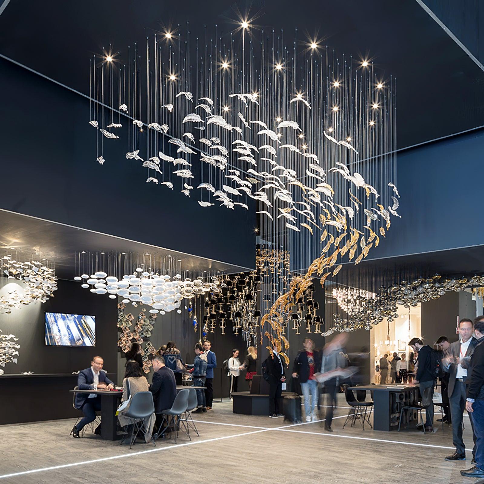 Galaxy Glass Feathers Flying Chandelier - Image 21