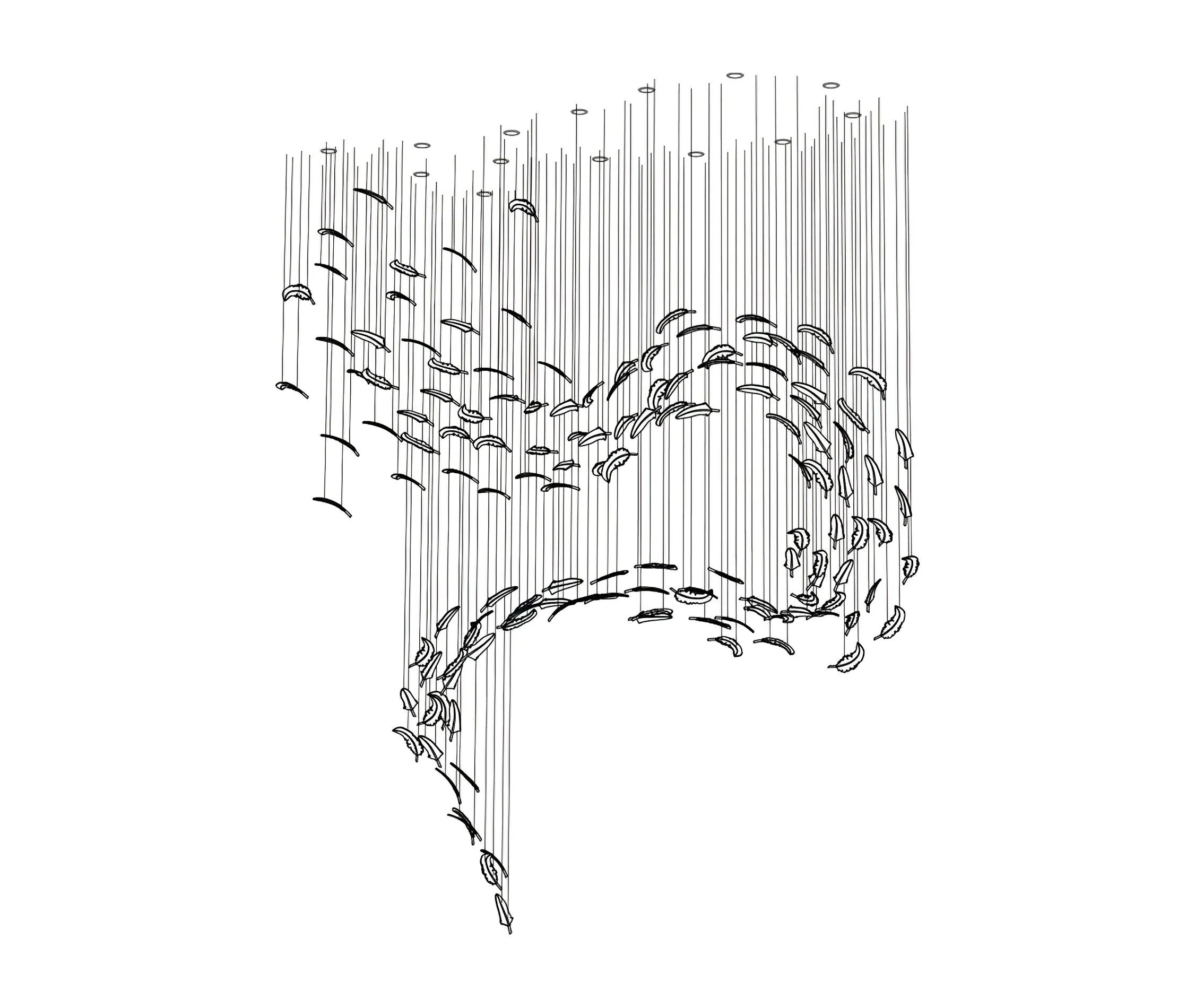 Galaxy Glass Feathers Flying Chandelier - Image 29