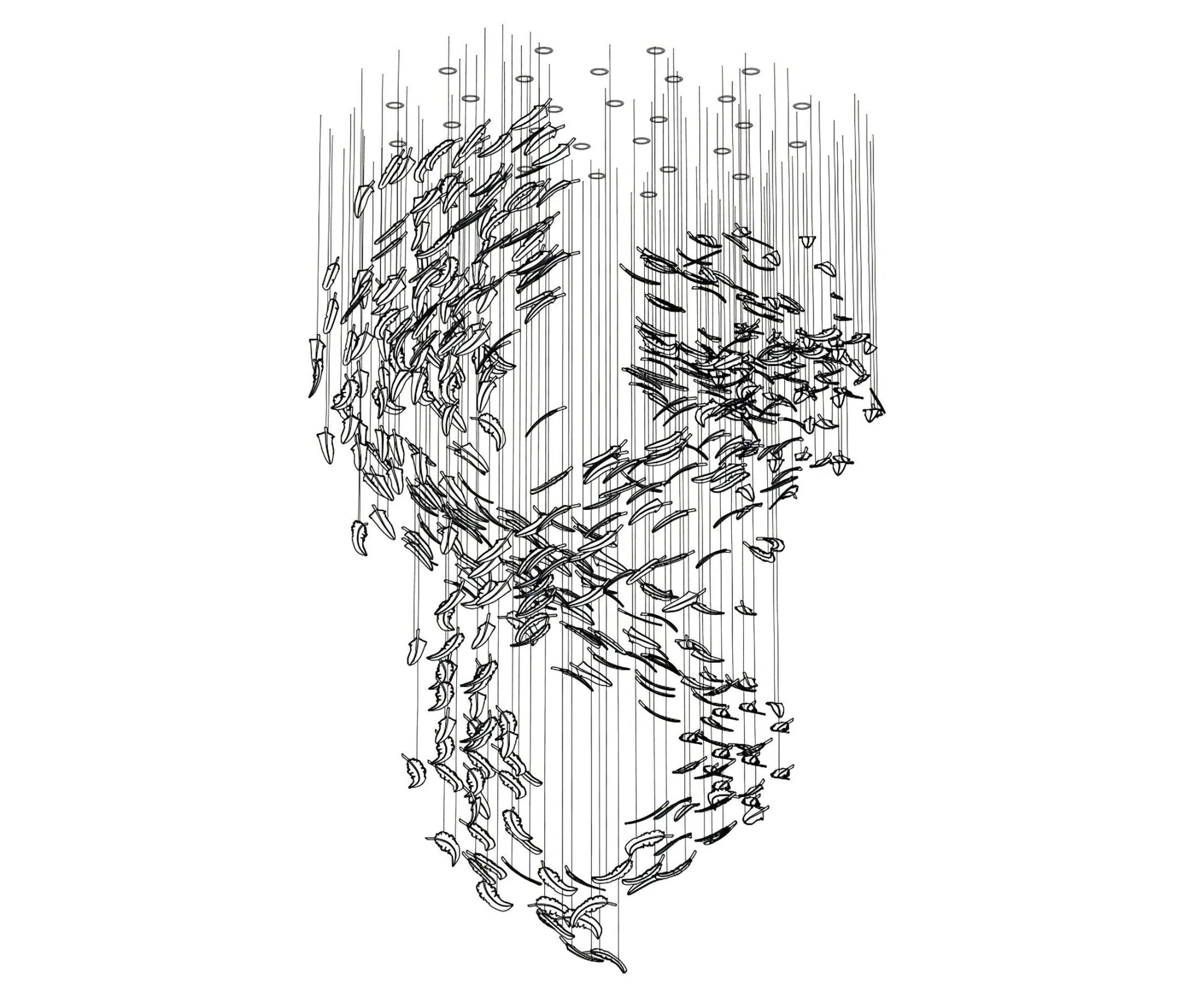 Galaxy Glass Feathers Flying Chandelier - Image 31