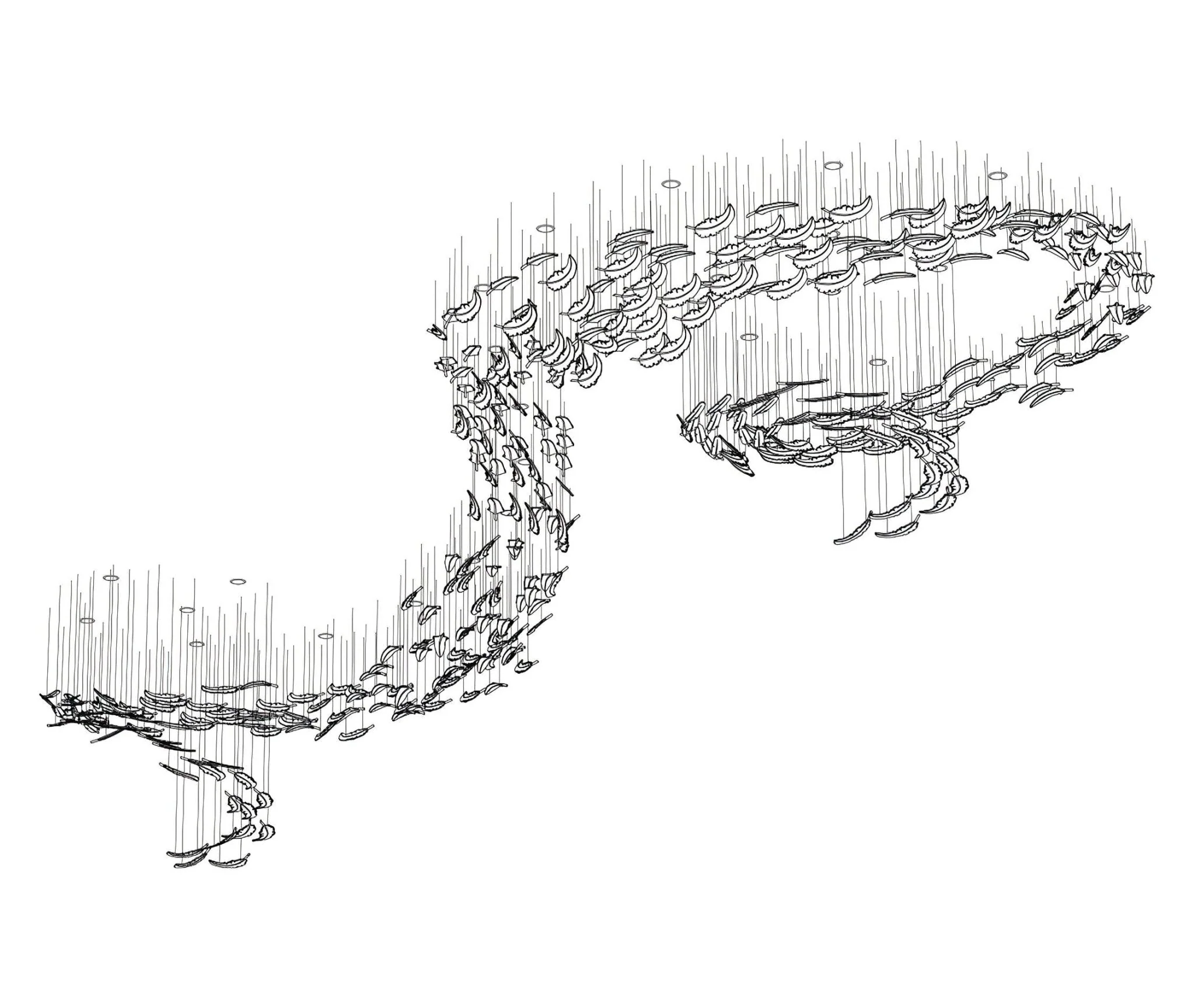 Galaxy Glass Feathers Flying Chandelier - Image 33