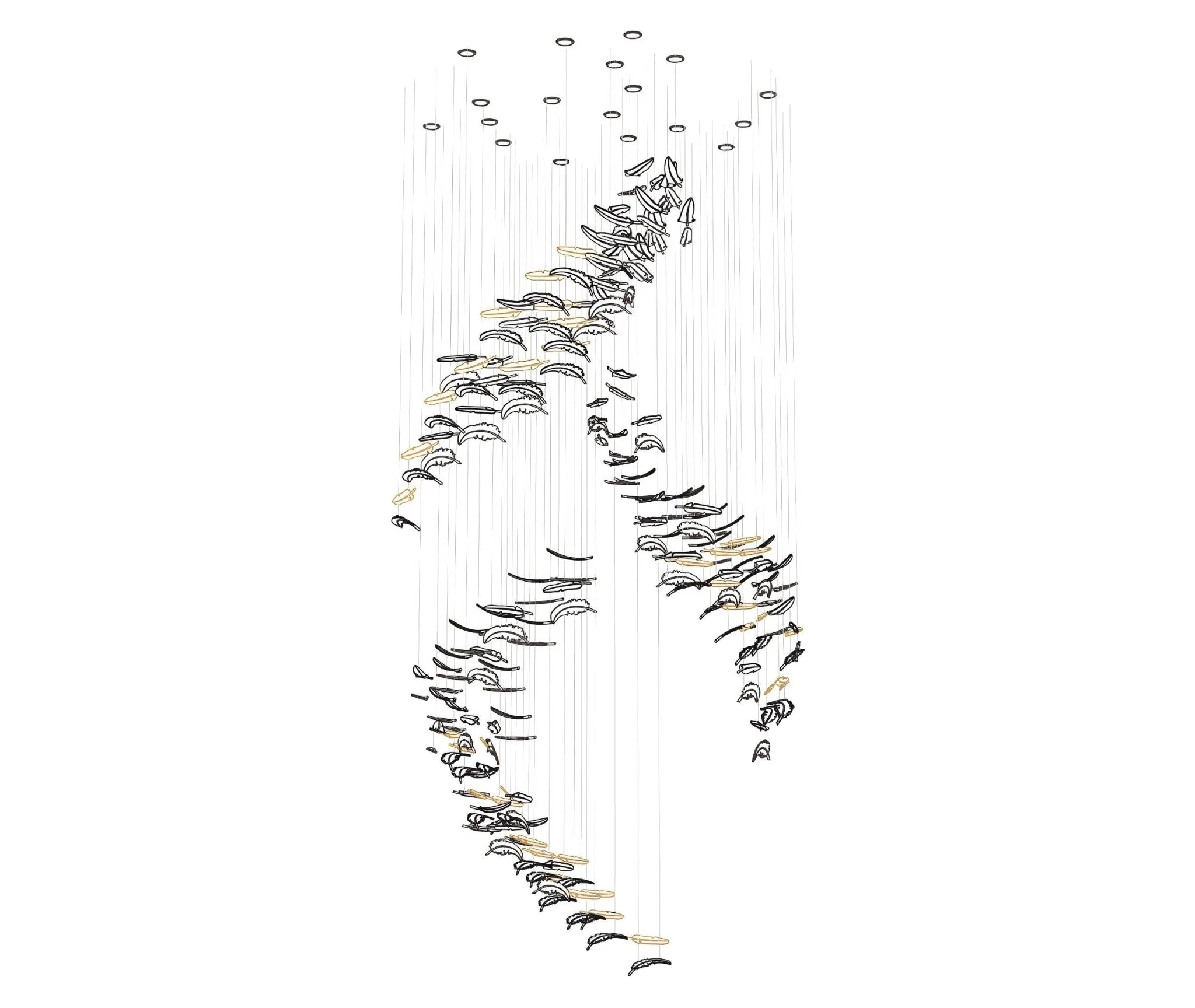 Galaxy Glass Feathers Flying Chandelier - Image 35
