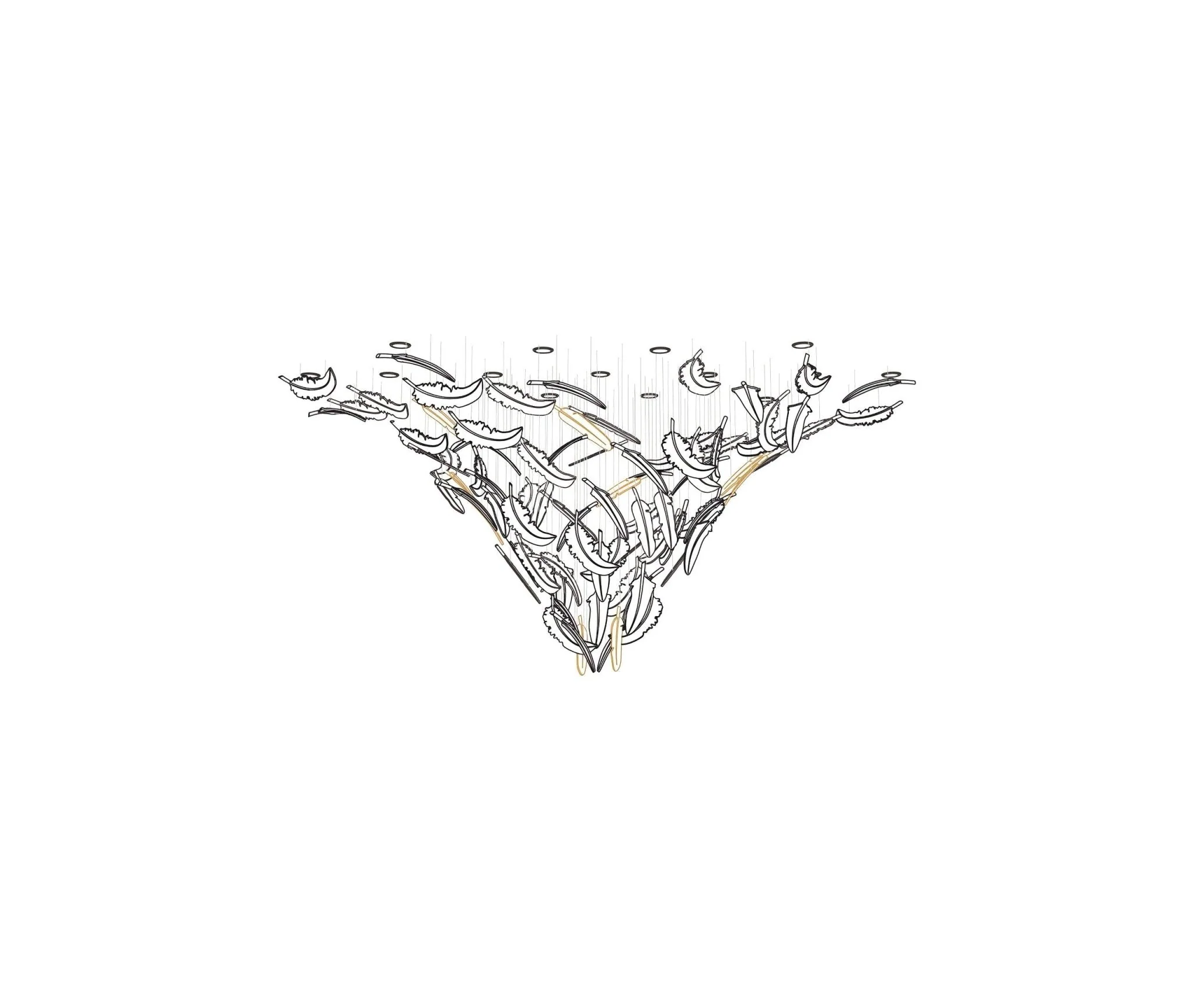 Galaxy Glass Feathers Flying Chandelier - Image 36