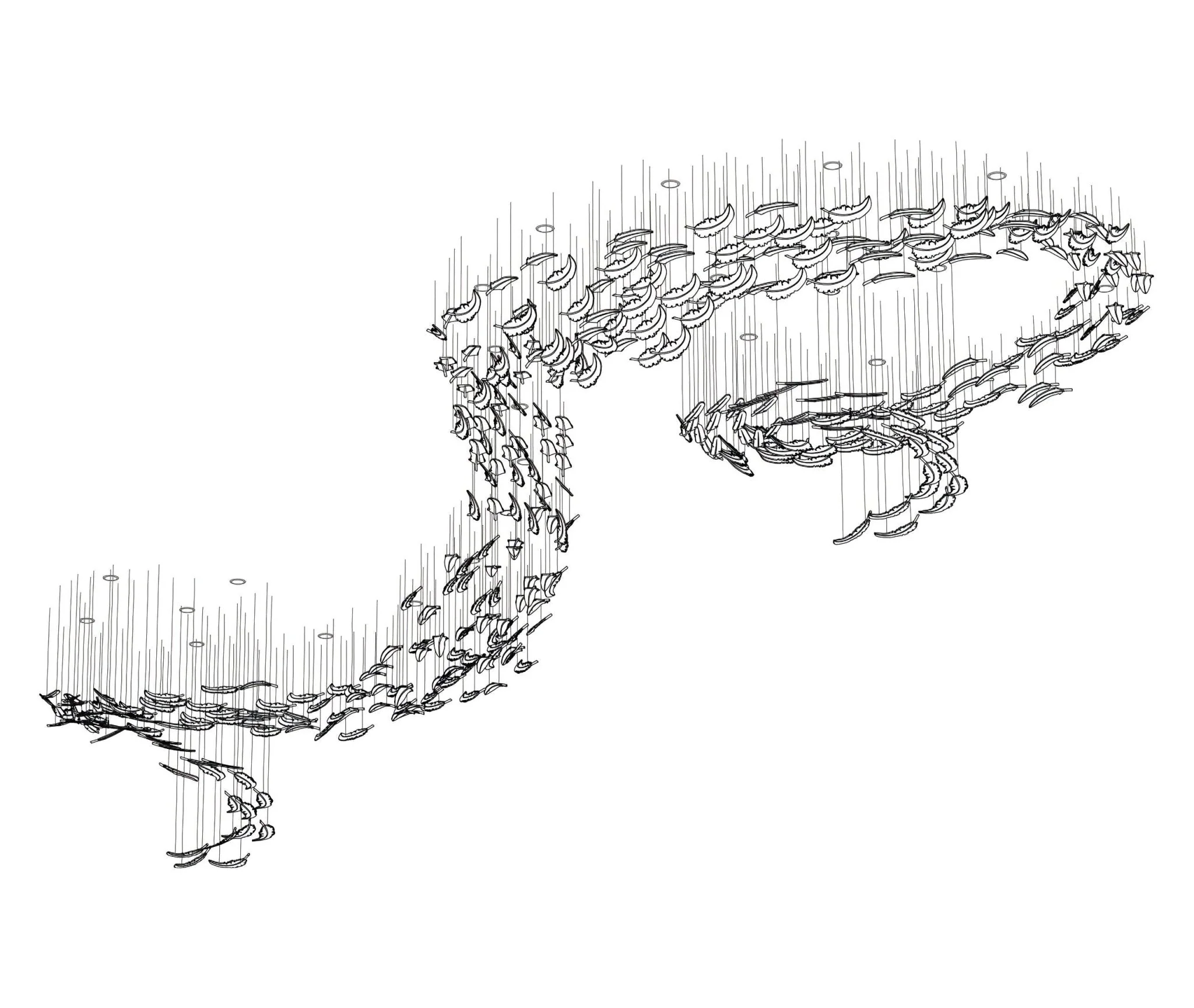 Galaxy Glass Feathers Flying Chandelier - Image 38