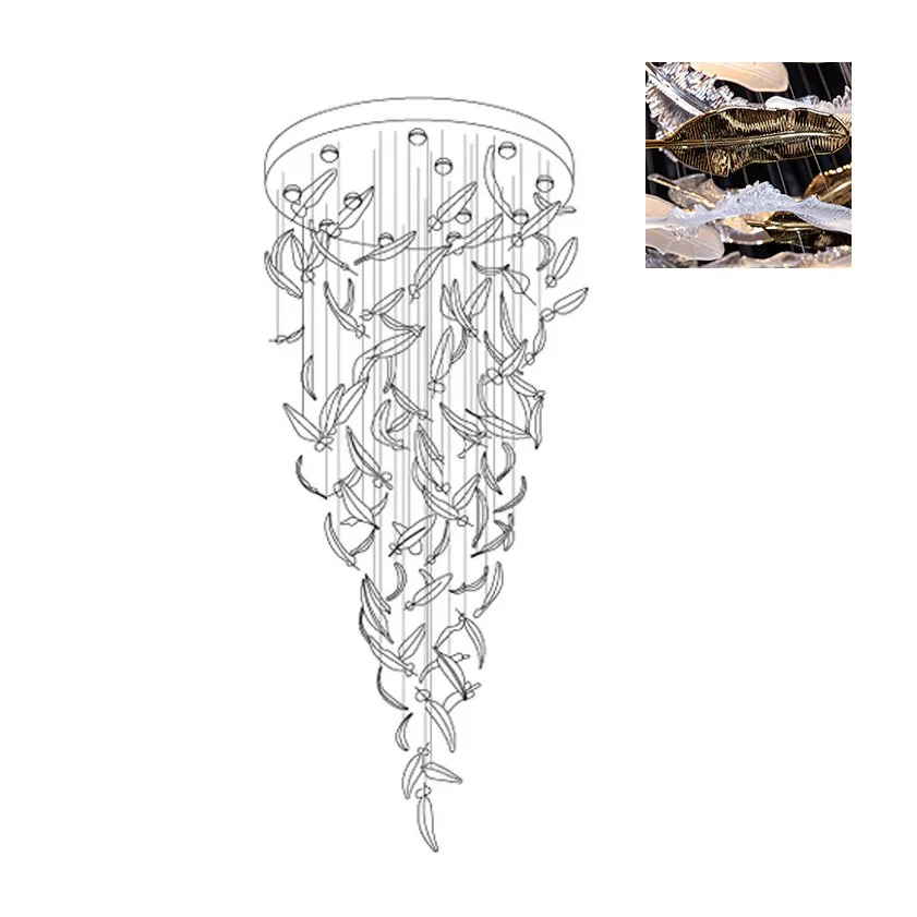 Galaxy Glass Feathers Flying Chandelier - Image 56