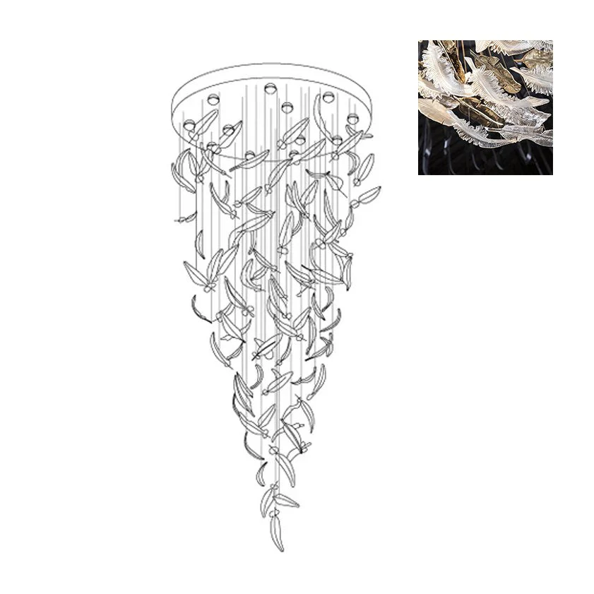 Galaxy Glass Feathers Flying Chandelier - Image 58