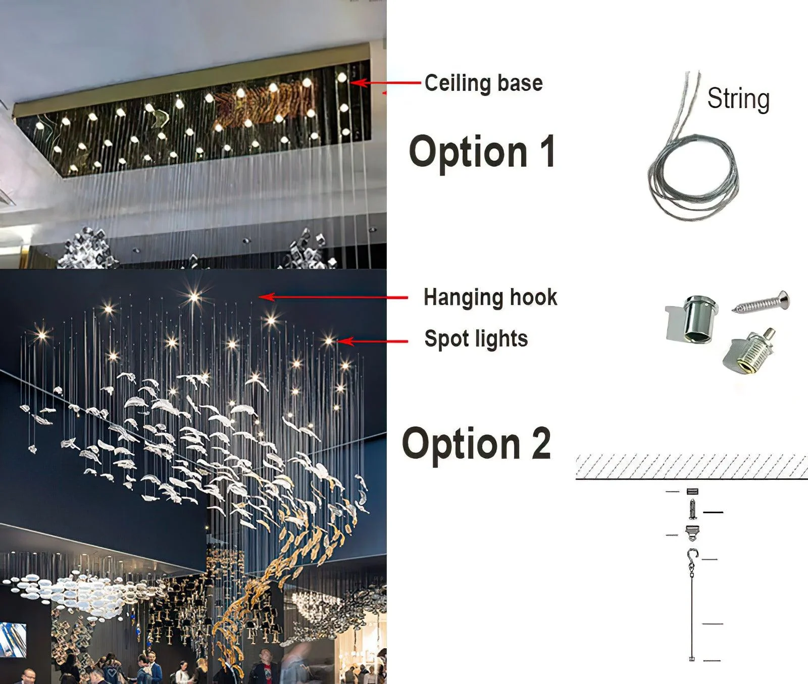Galaxy Glass Feathers Flying Chandelier - Image 9