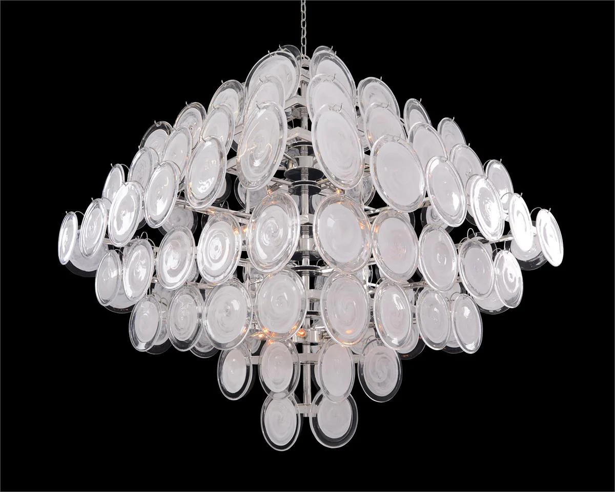 Glass Medallion Eighteen-Light Chandelier - Image 3