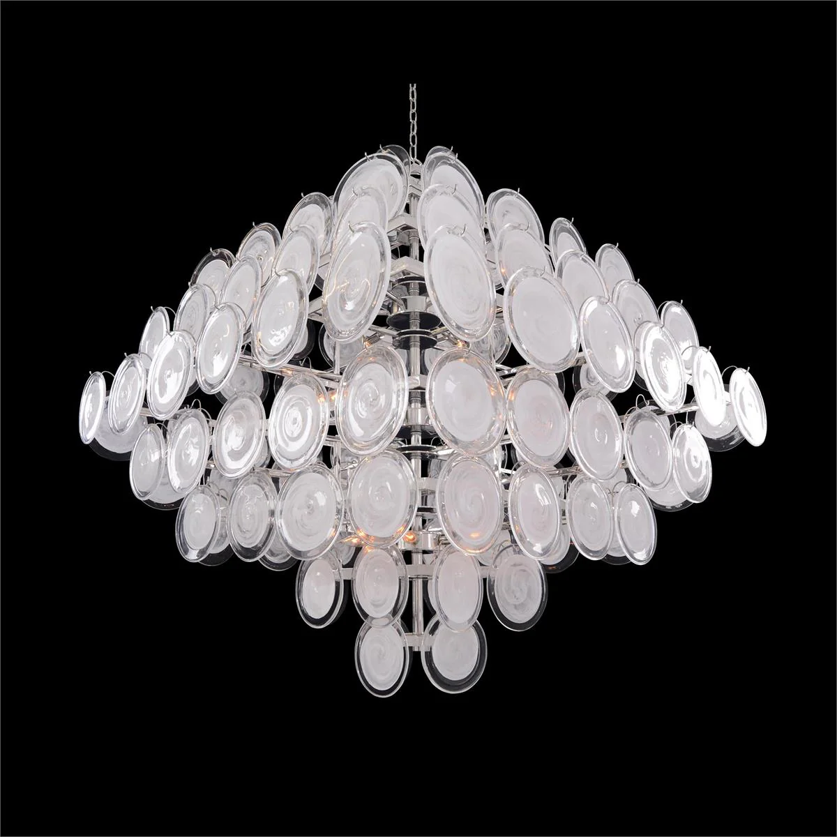 Glass Medallion Eighteen-Light Chandelier - Image 4