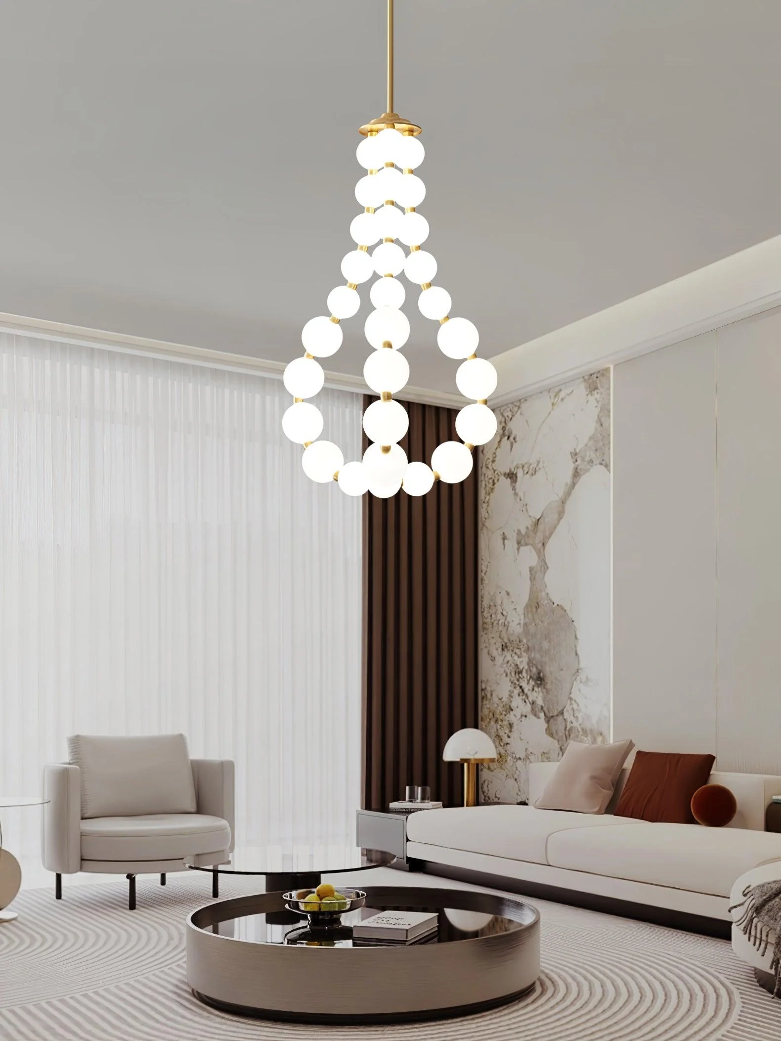 Glass Pearl Necklace Chandelier - Image 15