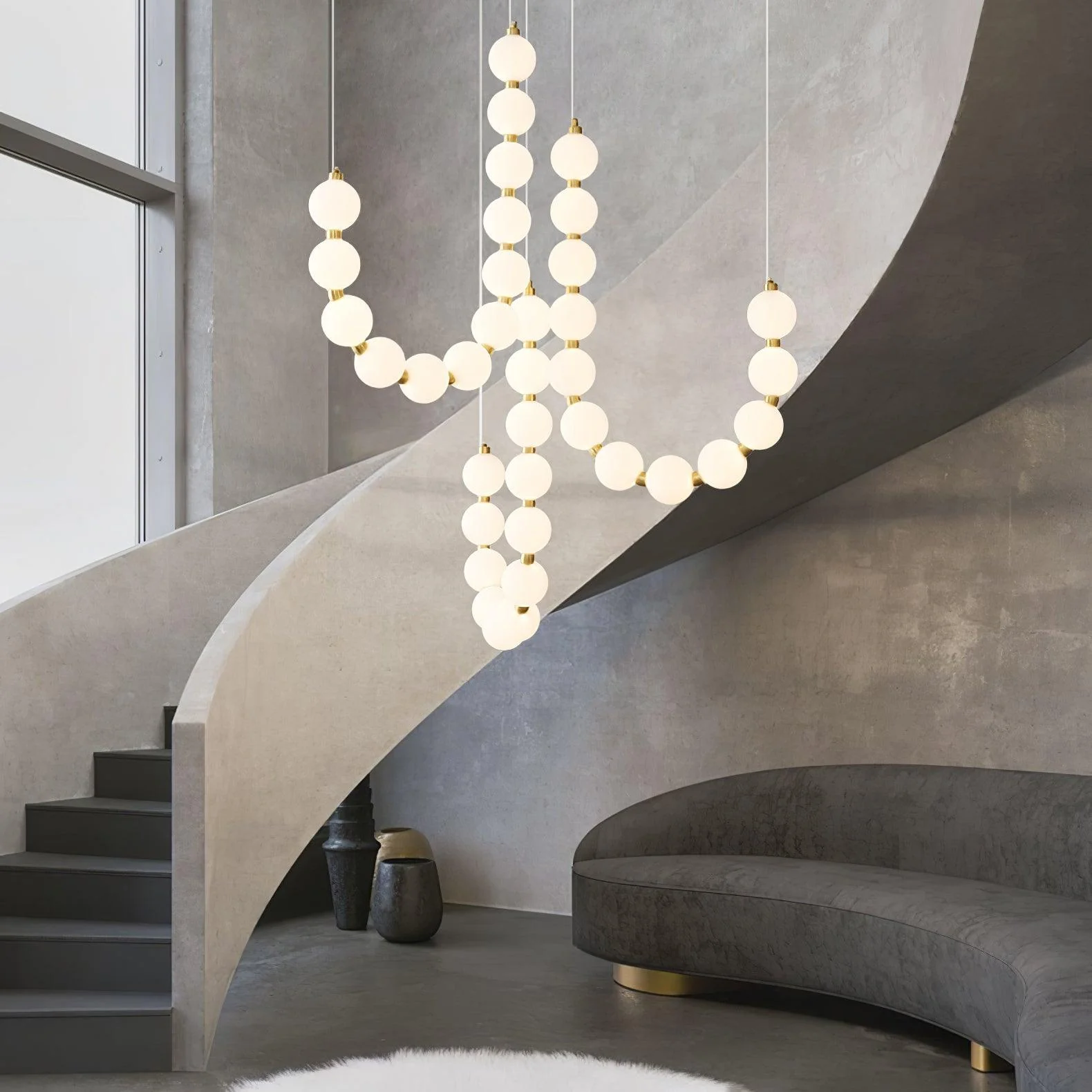 Glass Pearl Necklace Chandelier - Image 2