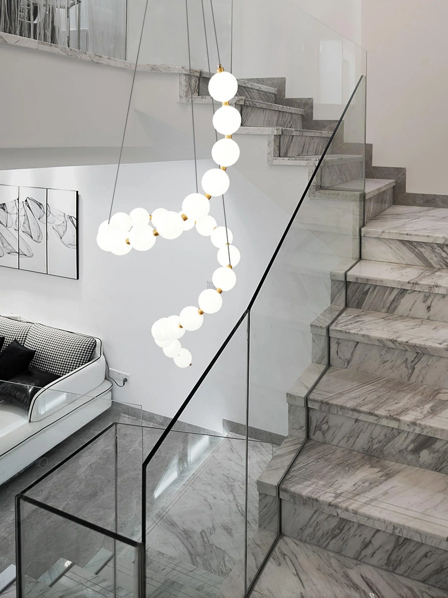 Glass Pearl Necklace Chandelier - Image 29