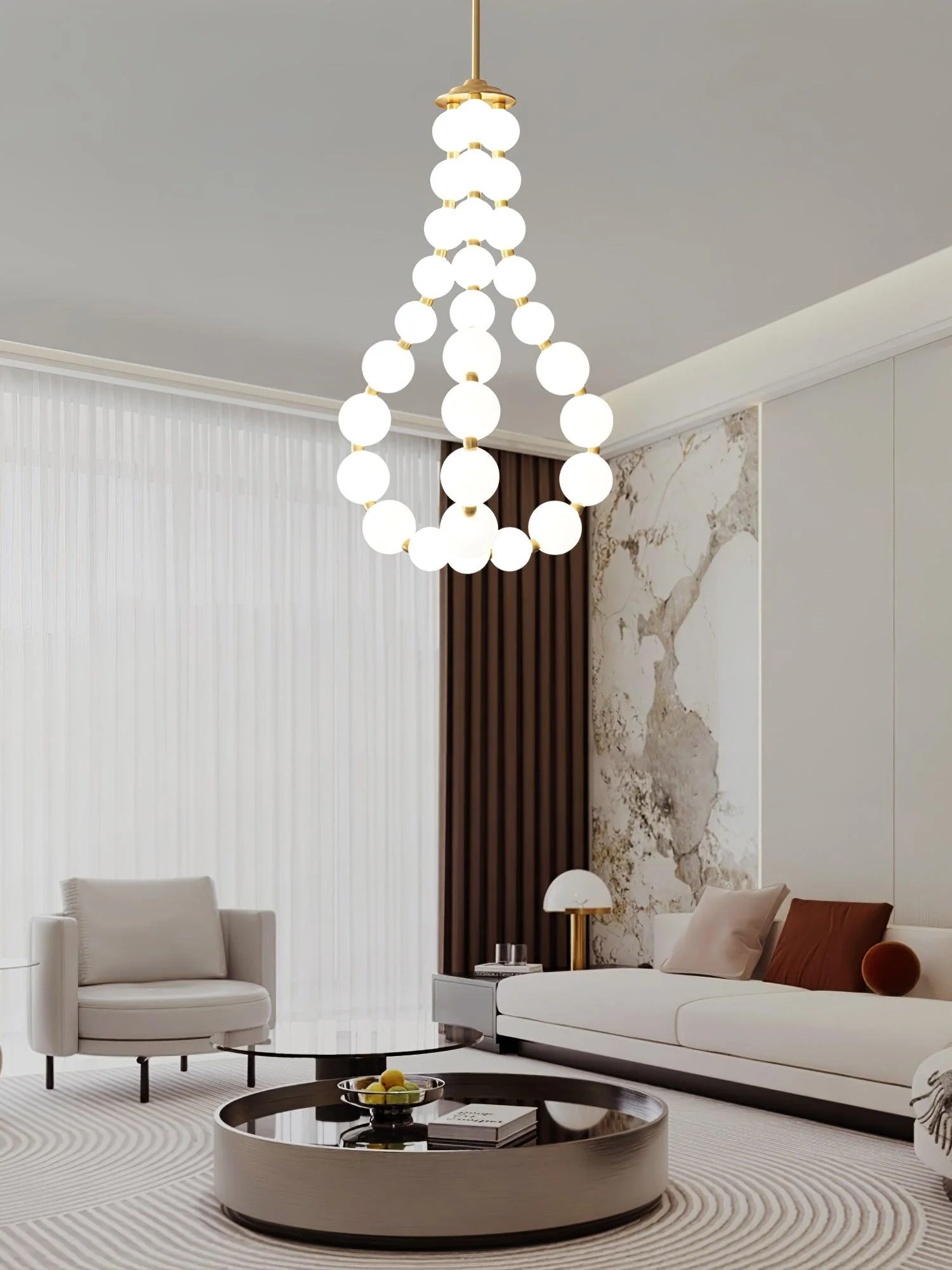 Glass Pearl Necklace Chandelier - Image 33
