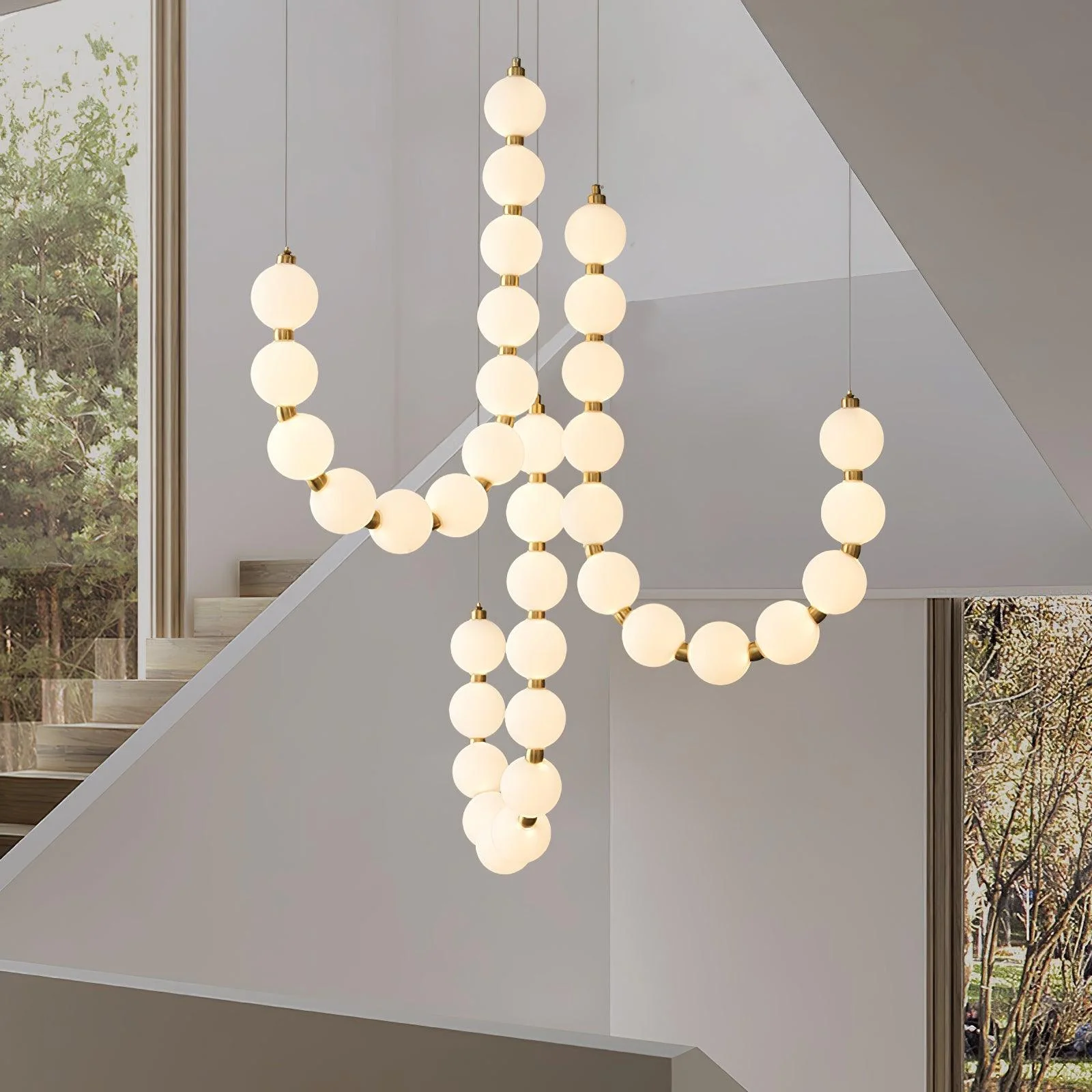 Glass Pearl Necklace Chandelier - Image 4