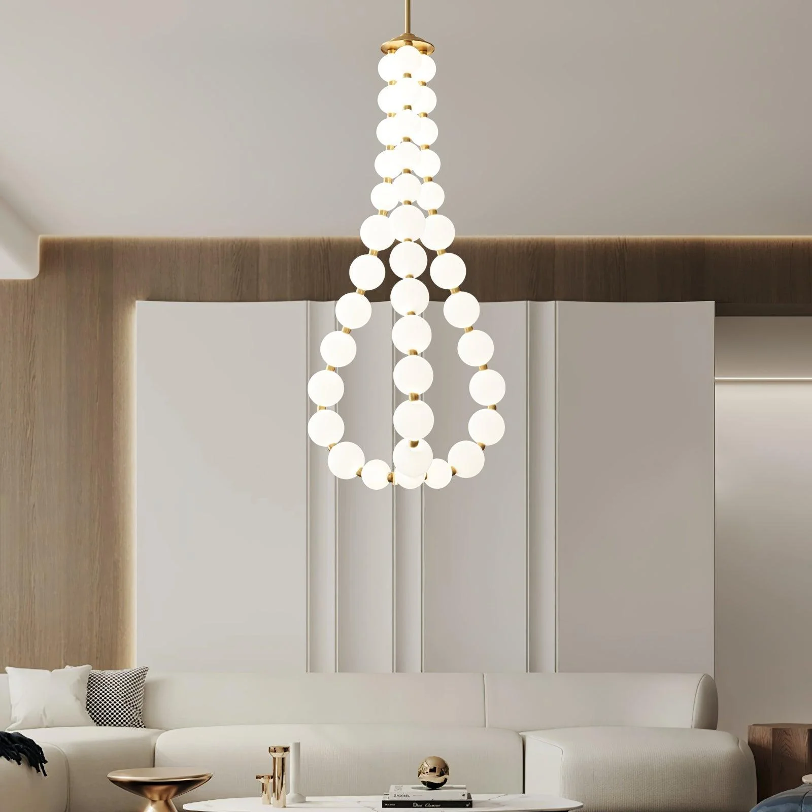 Glass Pearl Necklace Chandelier - Image 6