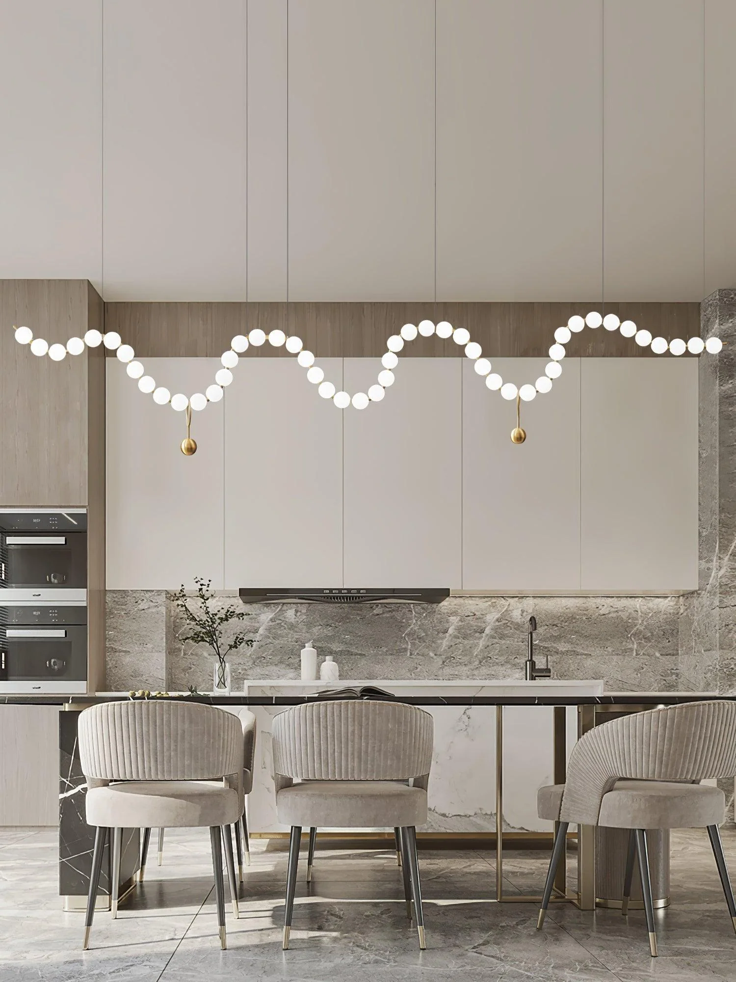 Glass Pearl Necklace Chandelier - Image 7