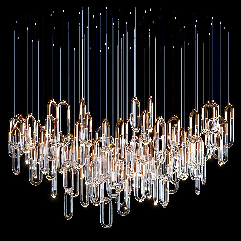 Orlisse Gold Glass Loop Cluster Chandelier - Image 3