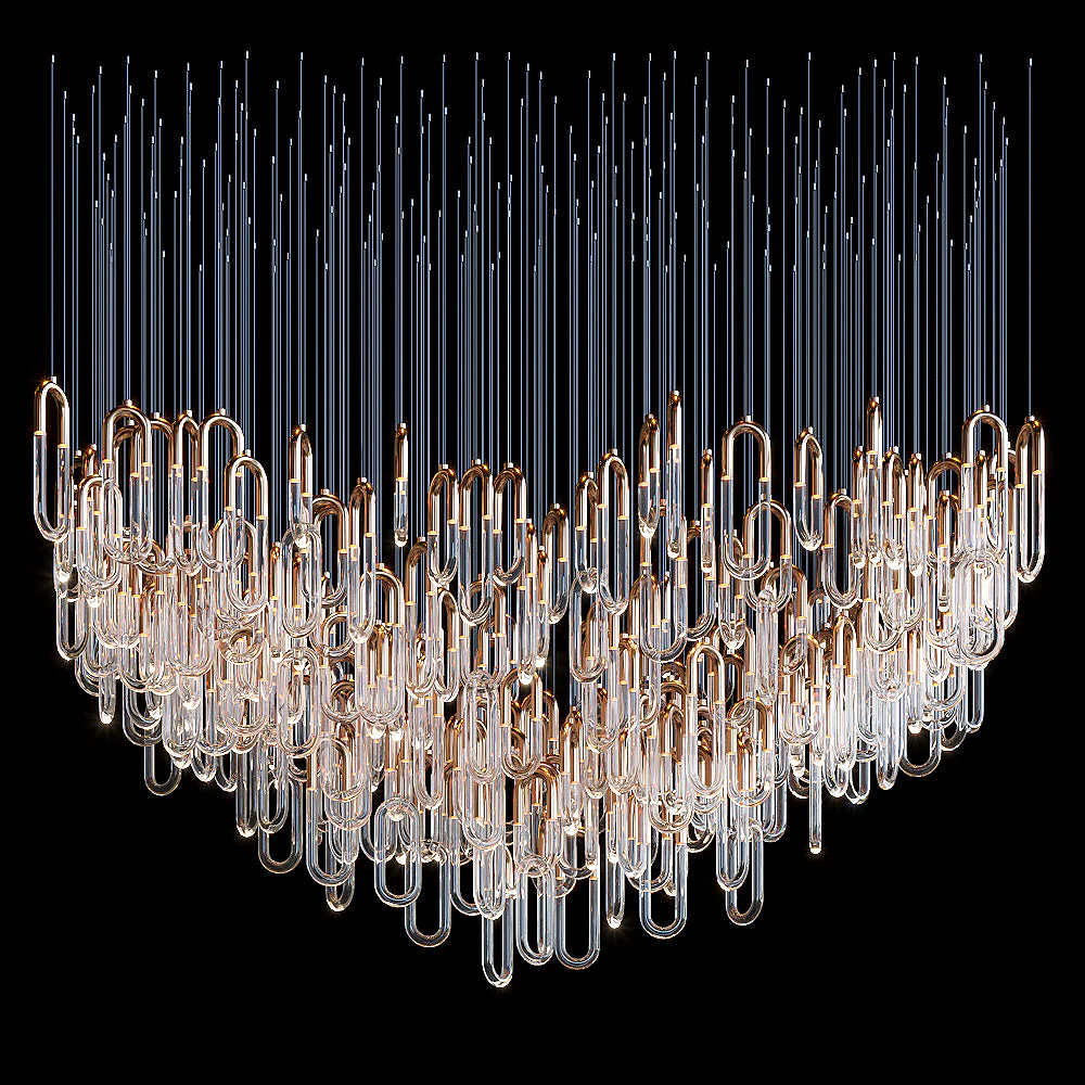 Orlisse Gold Glass Loop Cluster Chandelier - Image 5