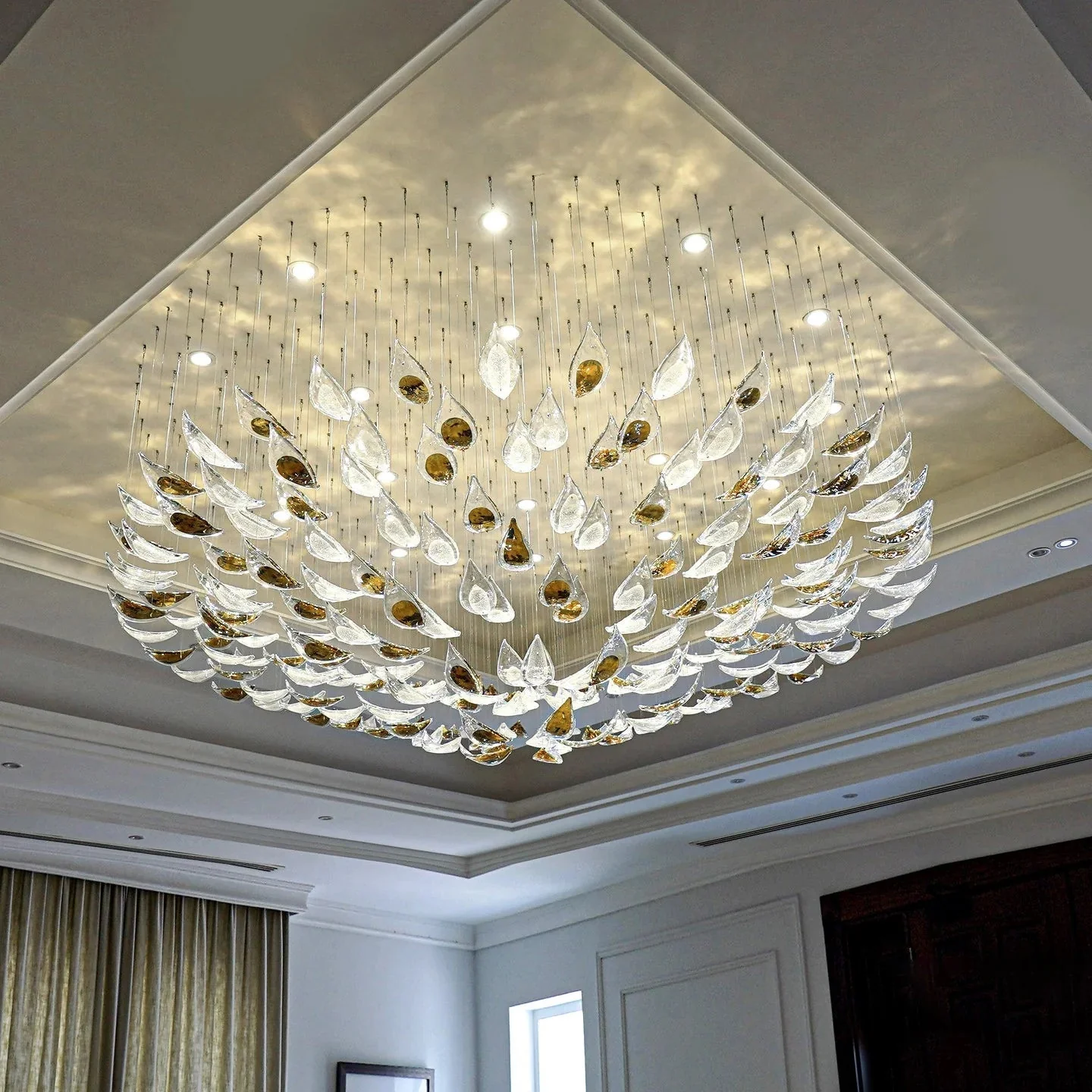 Golden Floating Leaves Chandelier - Image 10