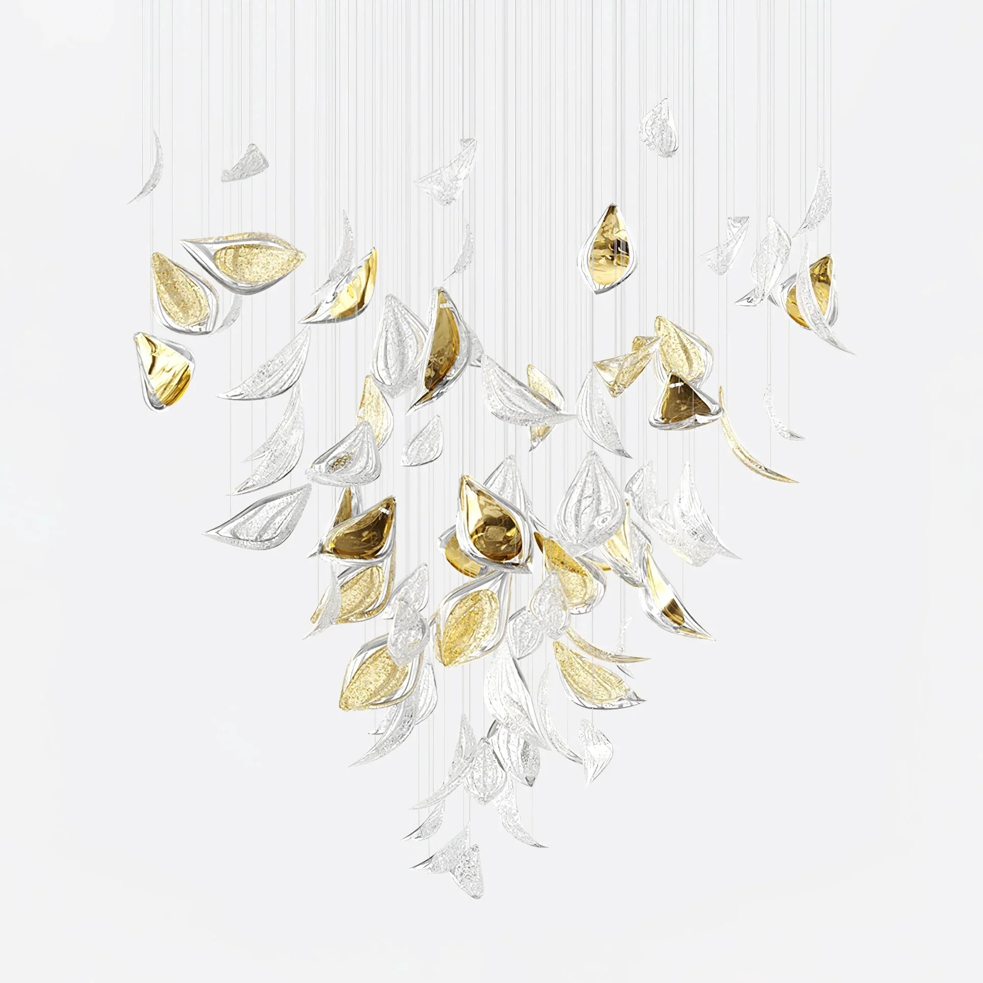 Golden Floating Leaves Chandelier - Image 3