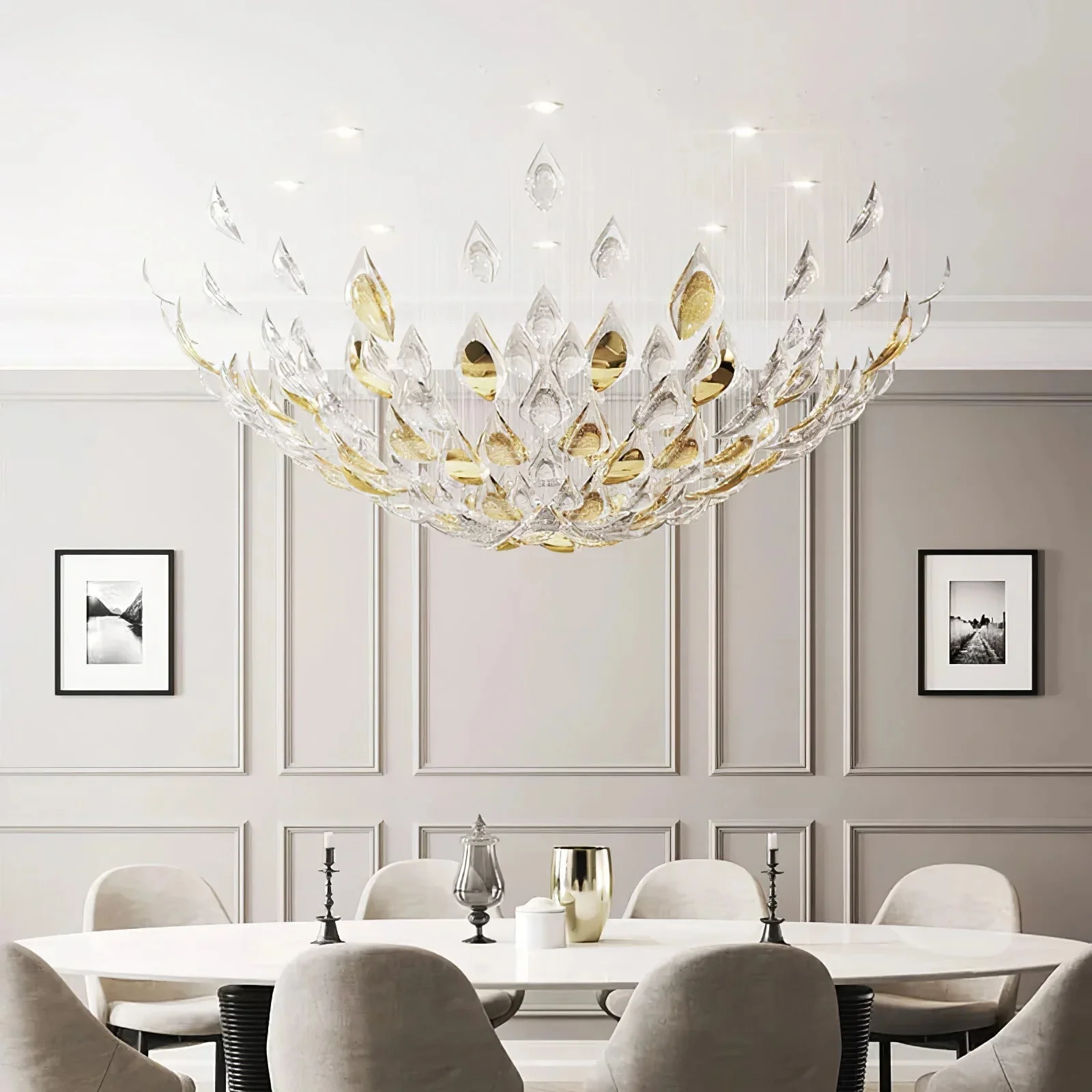 Golden Floating Leaves Chandelier - Image 4