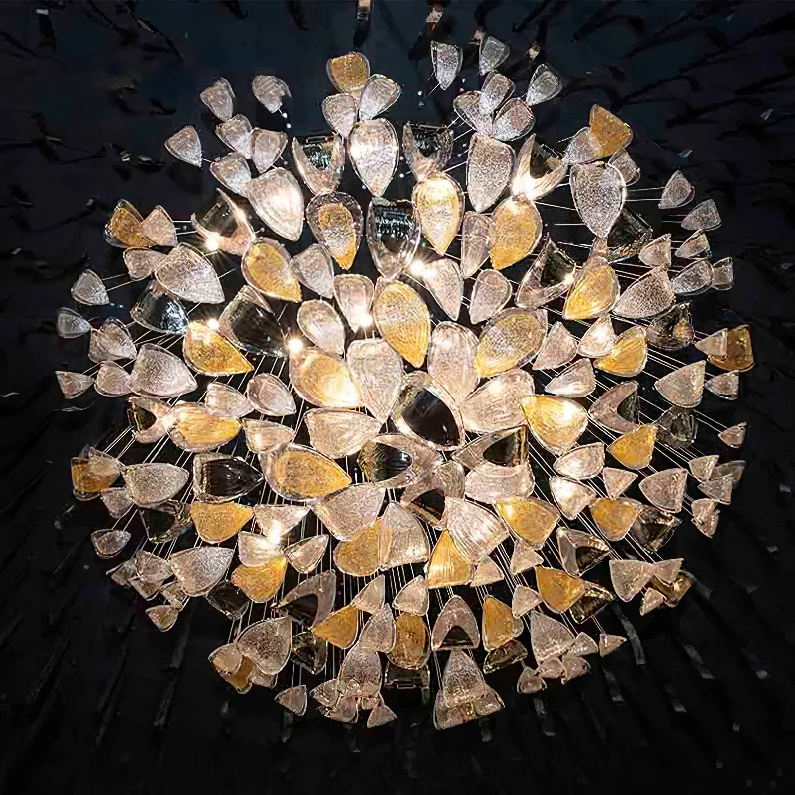 Golden Floating Leaves Chandelier - Image 8