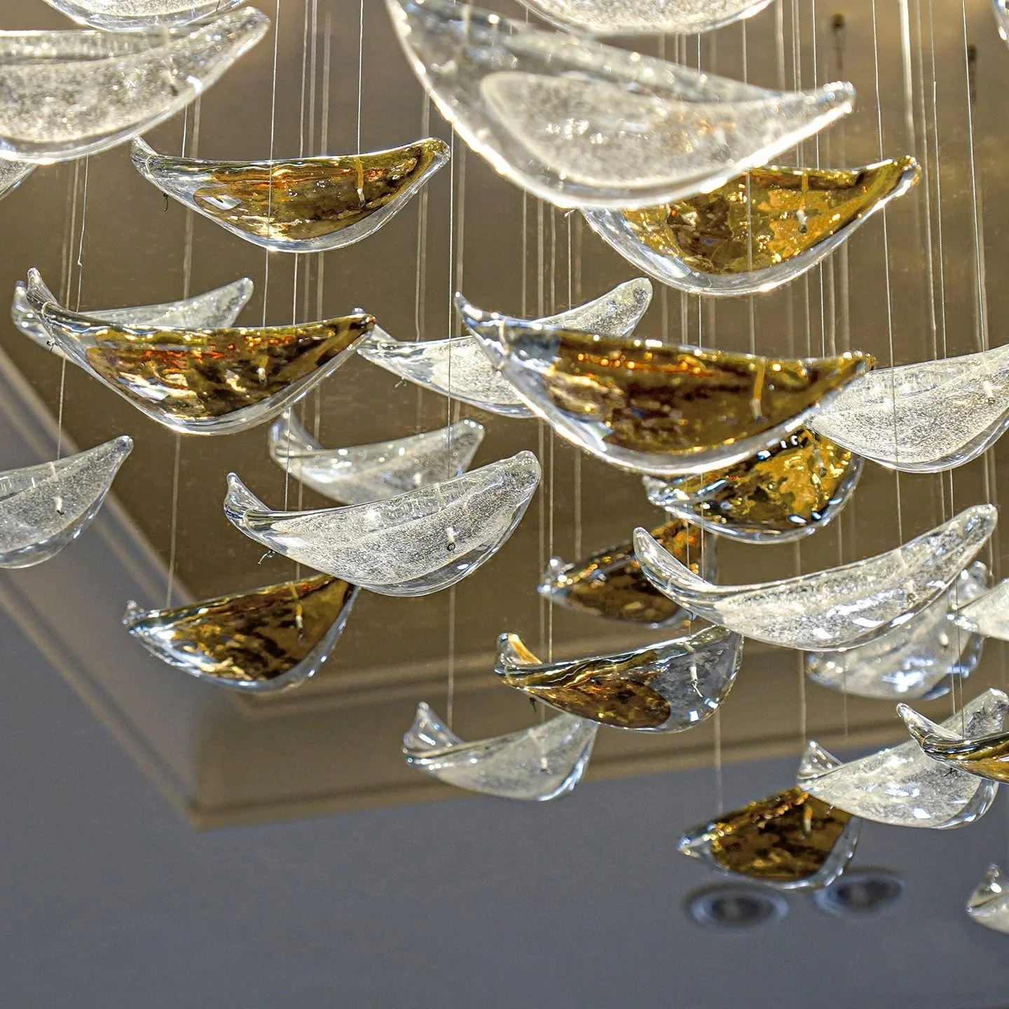 Golden Floating Leaves Chandelier - Image 9