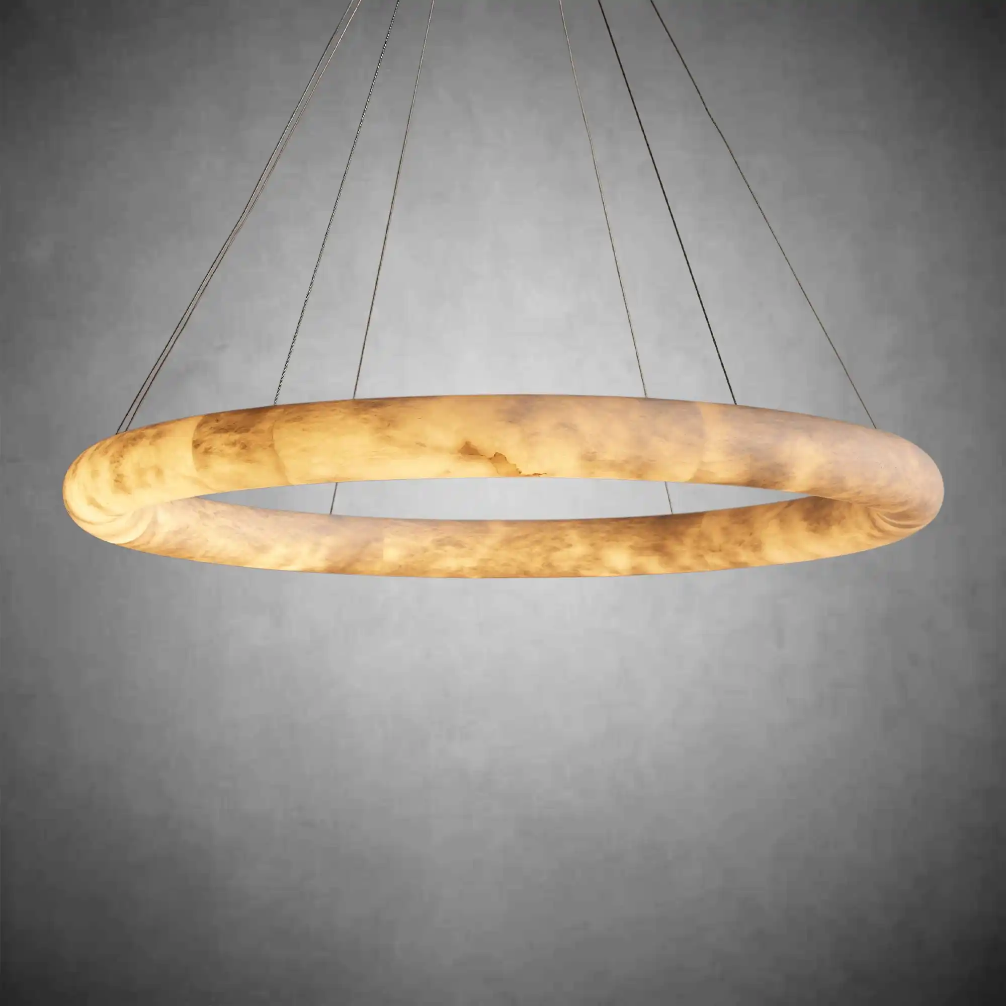 Halima Halo Spanish Alabaster LED Chandelier – 36" & 48" Luxury Light - Image 4