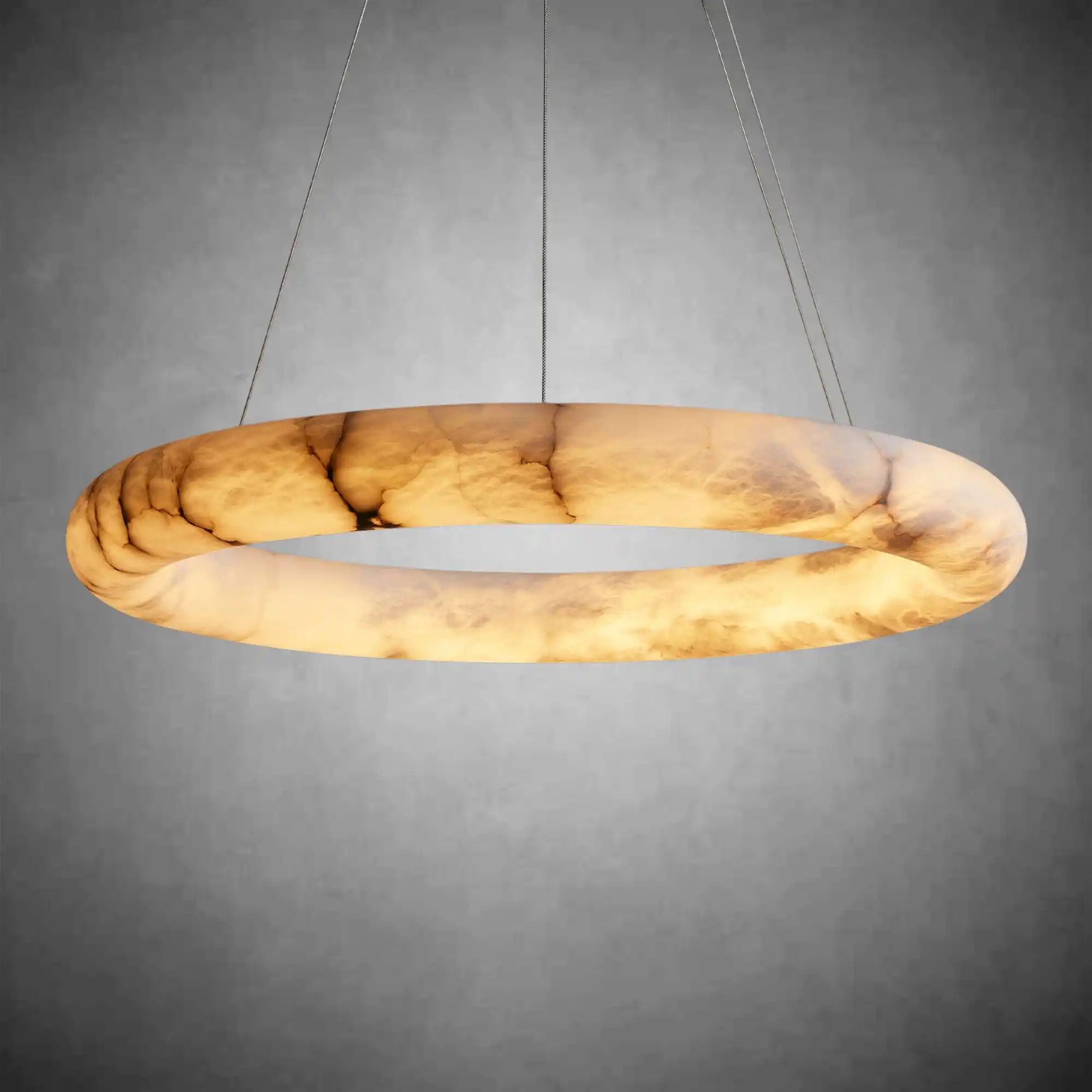 Halima Halo Spanish Alabaster LED Chandelier – 36" & 48" Luxury Light - Image 6