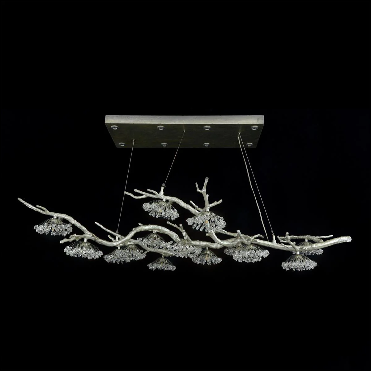 Hanasaku Crystal Bud Branch Fourteen-Light Oblong Chandelier - Image 4