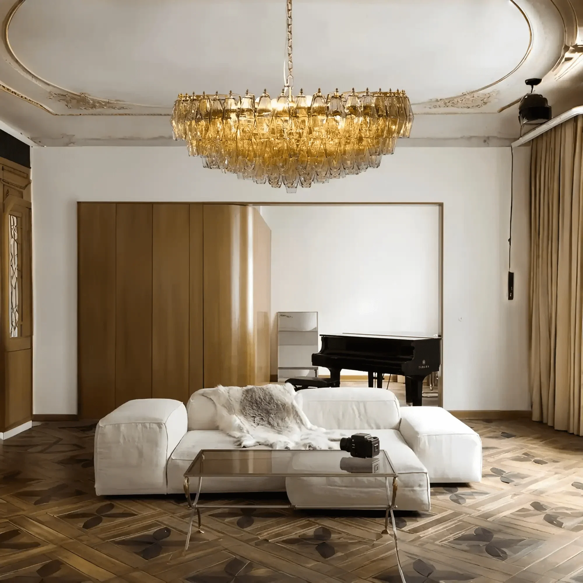 Hand Blown Tier Glass Large Murano Chandelier 24"31"40" - Image 20