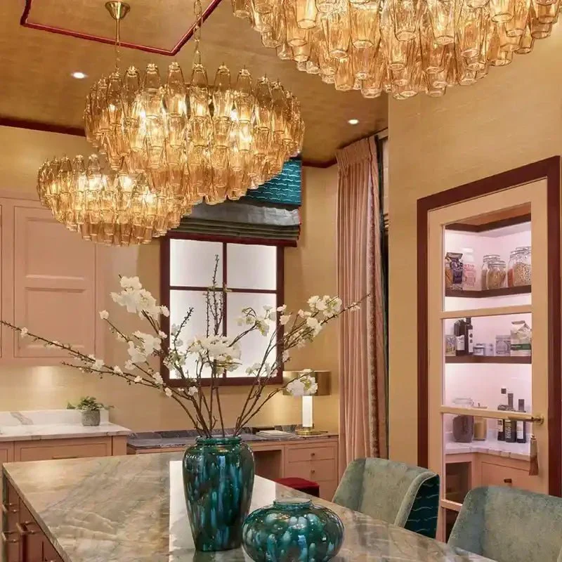 Hand Blown Tier Glass Large Murano Chandelier 24"31"40" - Image 21