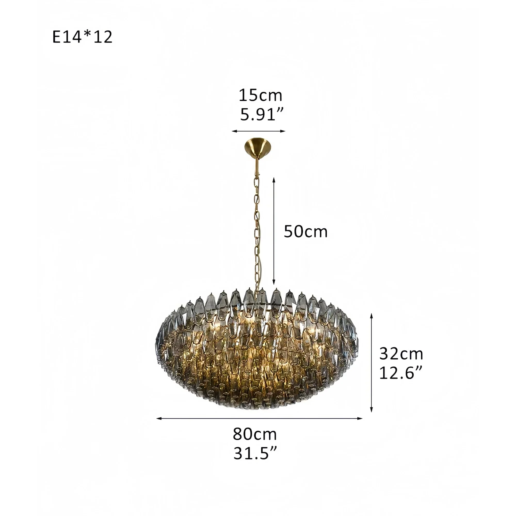 Hand Blown Tier Glass Large Murano Chandelier 24"31"40" - Image 25