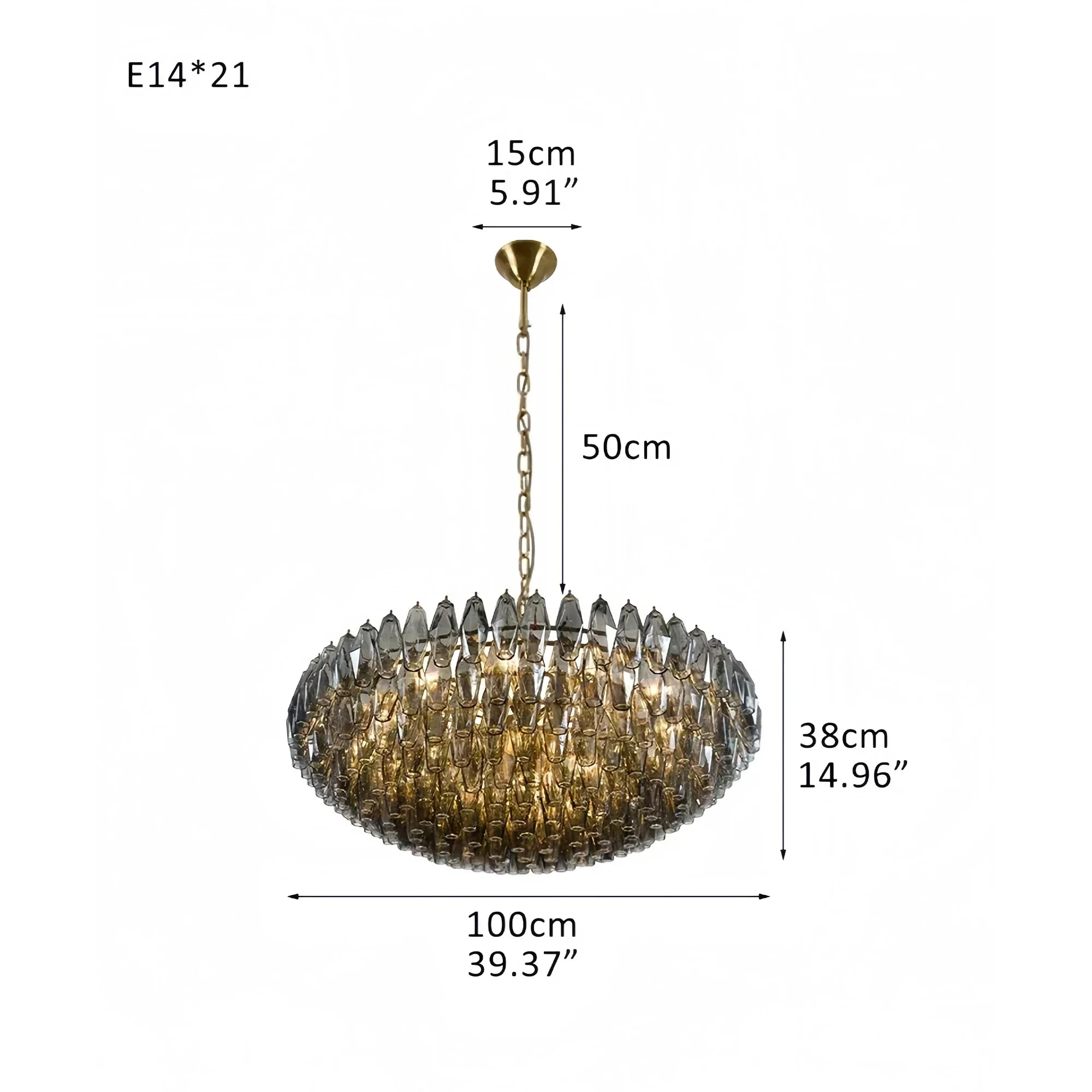 Hand Blown Tier Glass Large Murano Chandelier 24"31"40" - Image 26