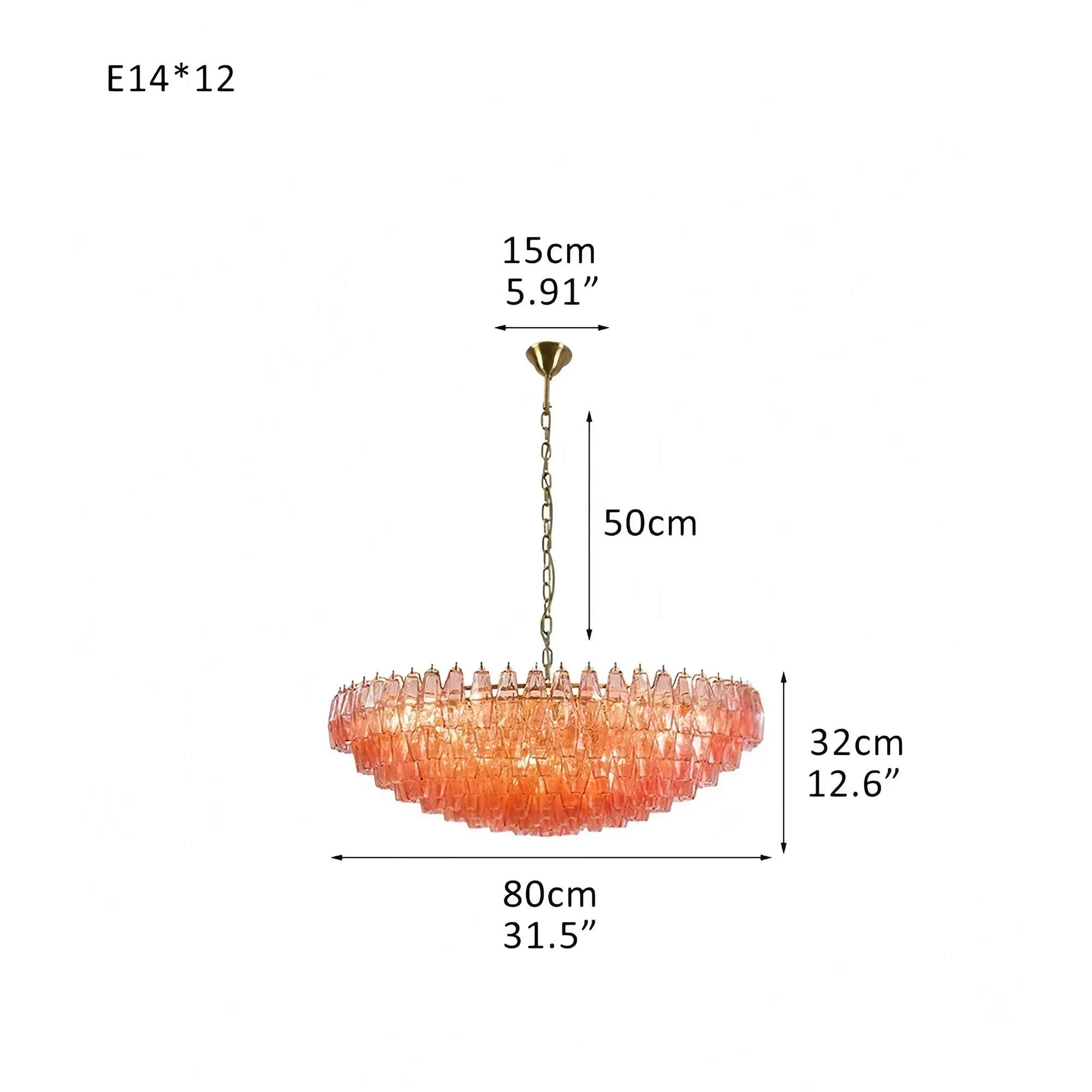 Hand Blown Tier Glass Large Murano Chandelier 24"31"40" - Image 28