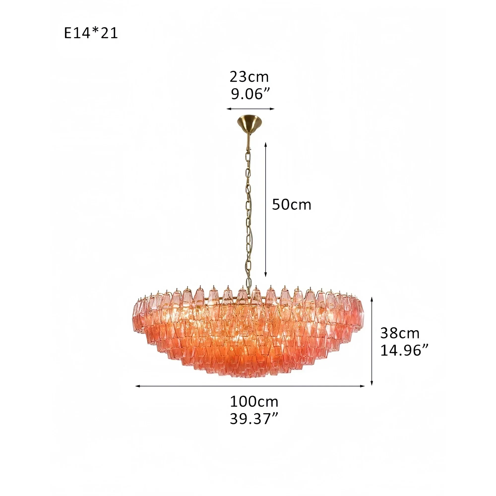 Hand Blown Tier Glass Large Murano Chandelier 24"31"40" - Image 29