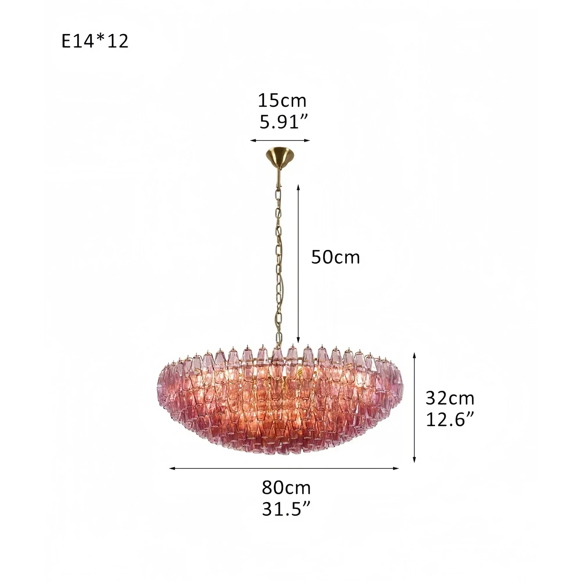 Hand Blown Tier Glass Large Murano Chandelier 24"31"40" - Image 31
