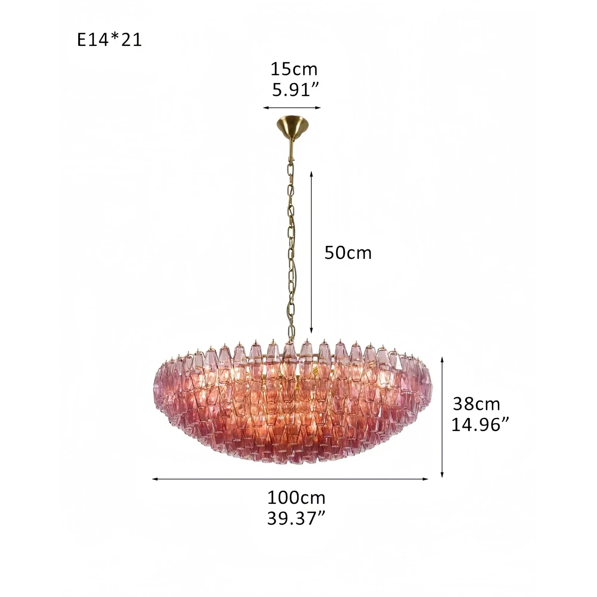 Hand Blown Tier Glass Large Murano Chandelier 24"31"40" - Image 32