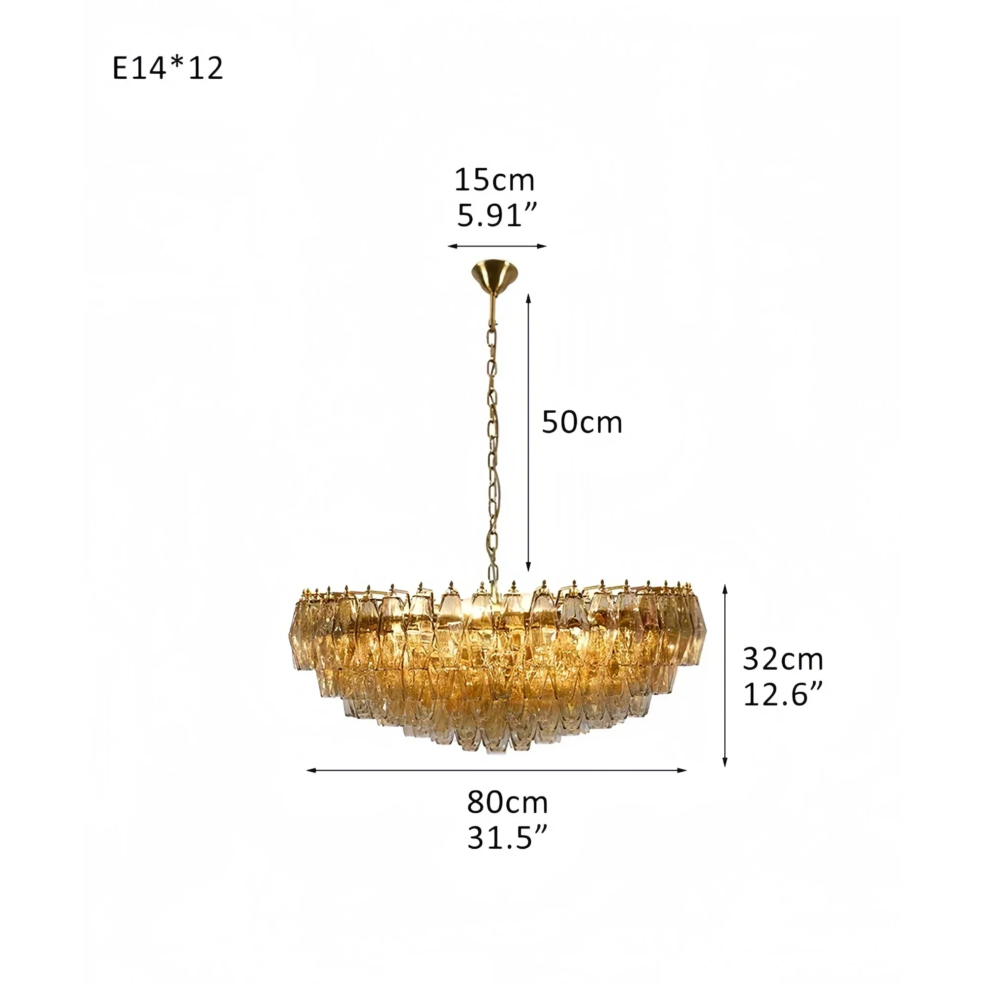 Hand Blown Tier Glass Large Murano Chandelier 24"31"40" - Image 34