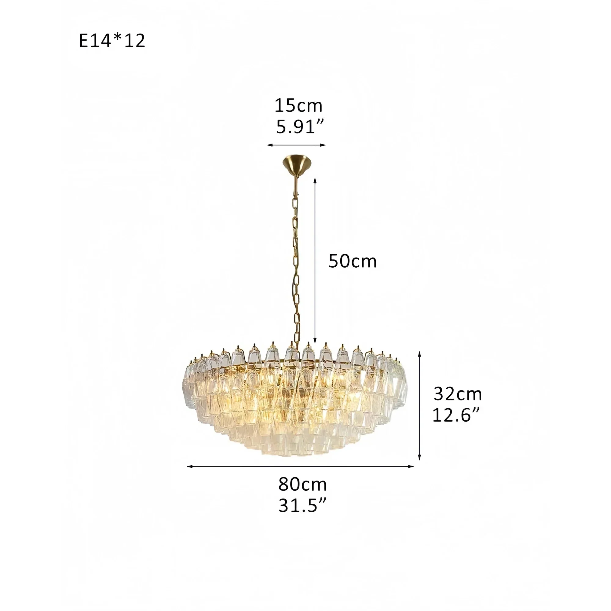 Hand Blown Tier Glass Large Murano Chandelier 24"31"40" - Image 37